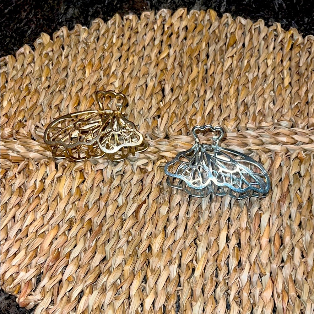 Butterfly Hair Clips in Gold and Silver